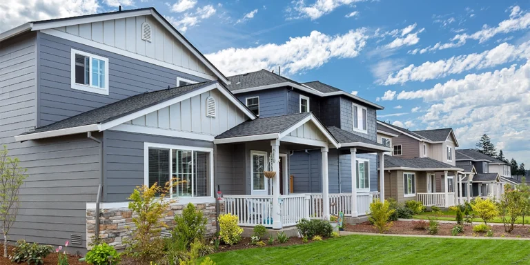 View of suburban neighborhood.